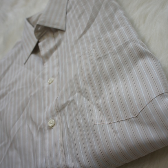 Christian Dior short sleeve tan stripes shirt 16 - Picture 4 of 7